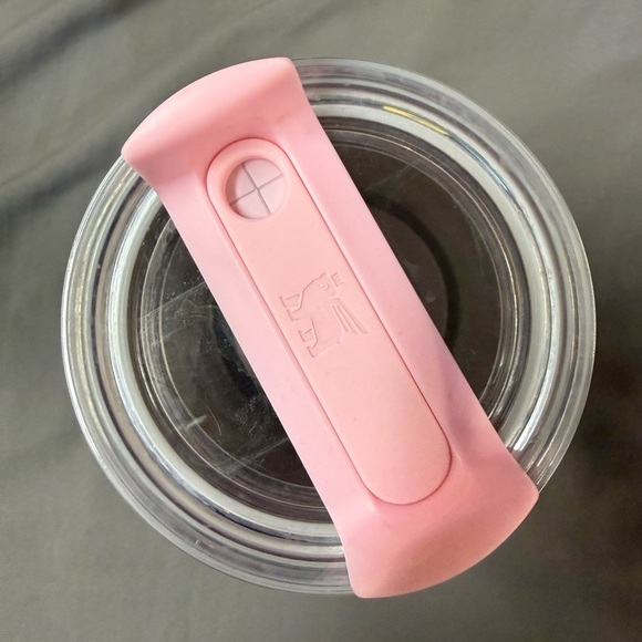 20 oz Stanley White Tumbler with Pink Highlights - Picture 4 of 4